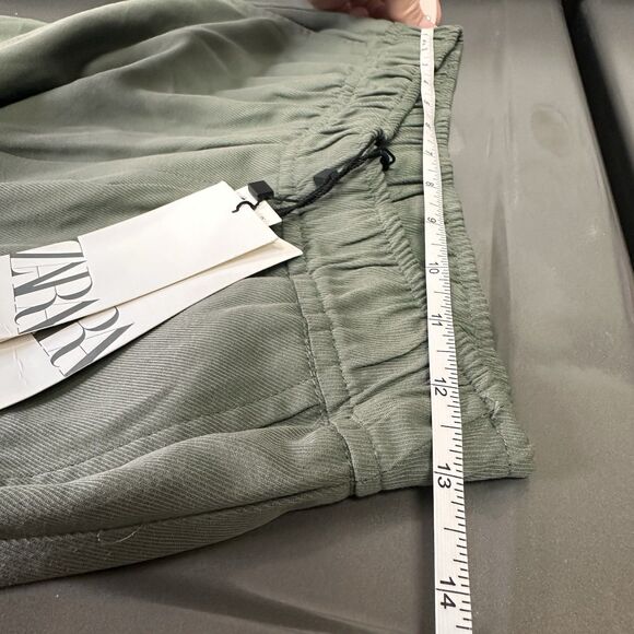 Zara Women’s Cargo Pants Size XS Olive Green Drawstring Casual High Waist‎ NWT - Picture 11 of 14